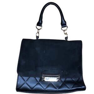 ALDO black quilted handbag with a flap closure and a gold-tone clasp (33)